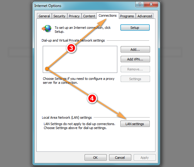 How to use proxies in Internet Explorer step 2