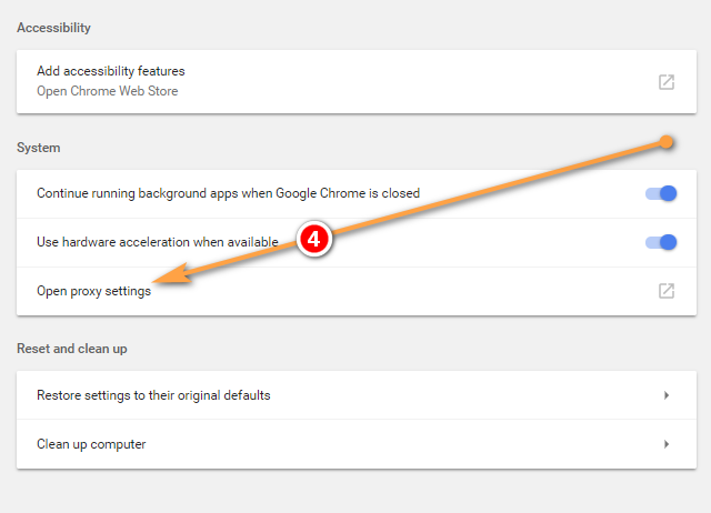 How to use proxies in Chrome step 3