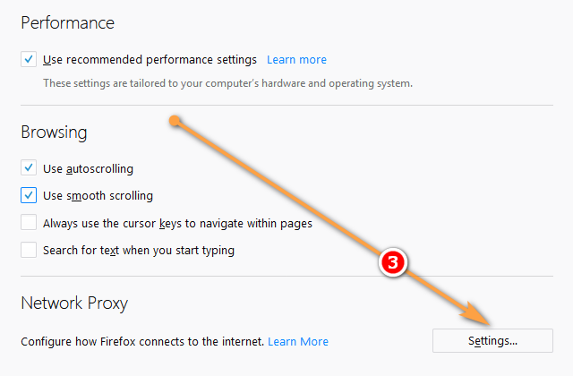 How to use proxies in FireFox step 2