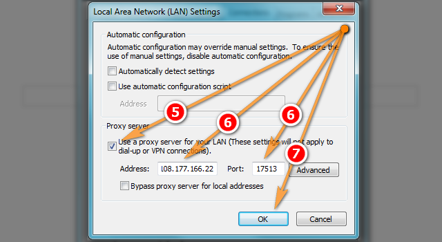 How to use proxies in Internet Explorer step 3