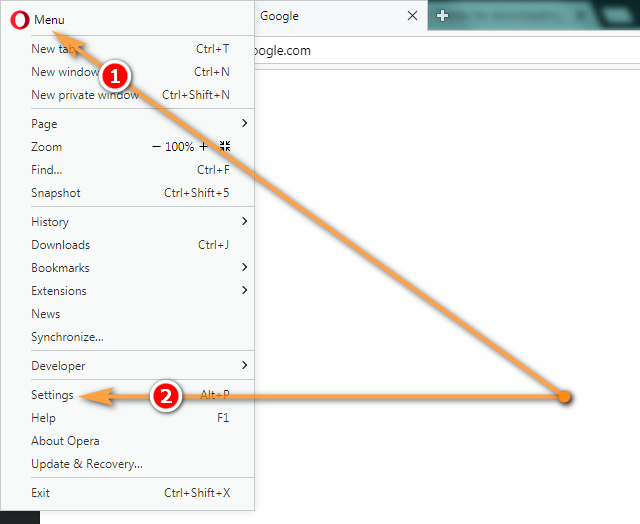 How to use proxies in Opera step 1